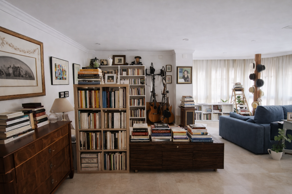 zona de estar en piso en malagueta malaga