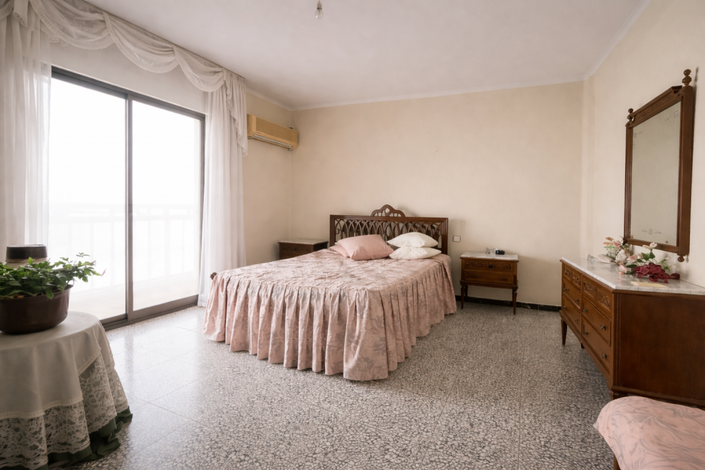 dormitorio en piso en la trinidad malaga