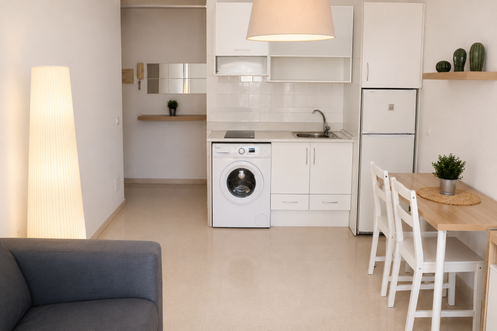 cocina integrada en piso en alquiler en teatinos malaga